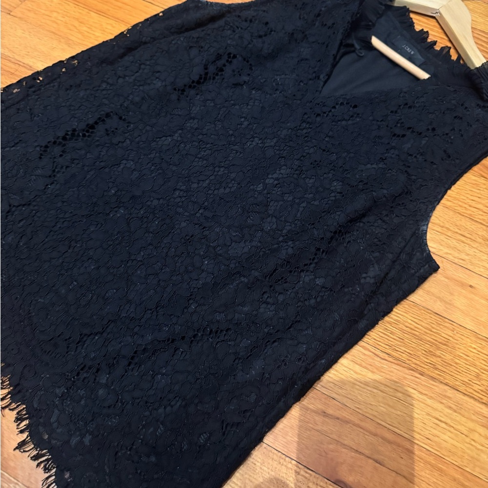 J. Crew Black Lace Top